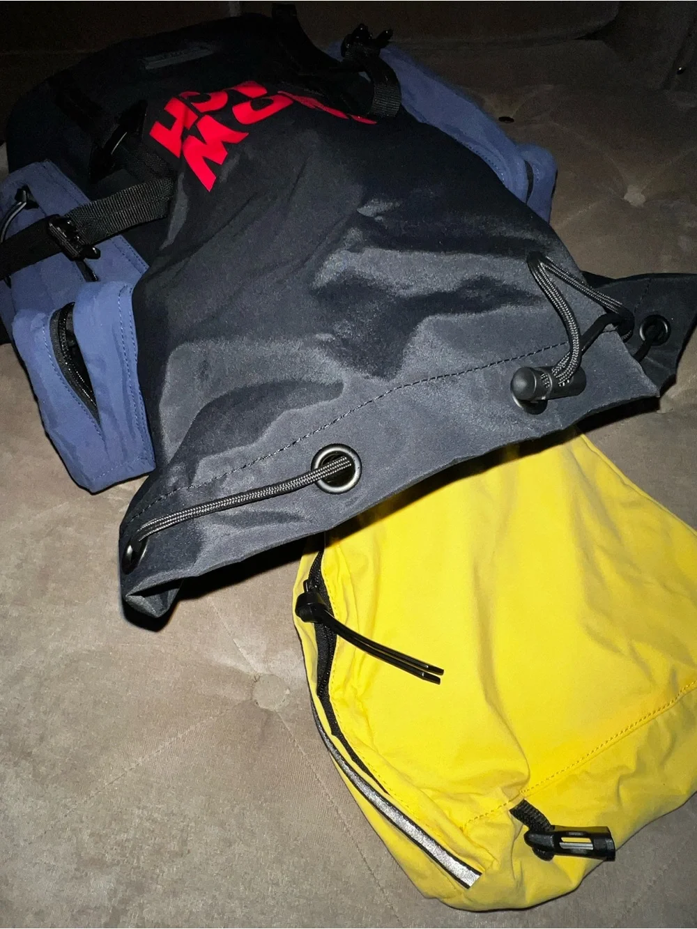 Polo by Ralph Lauren Black, Yellow & Navy 'Snow Beach' Backpack